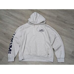 Surf Style Hoodie Mens 2XL Gray Gulf Shores AL Beach Graphic Pullover Fleece